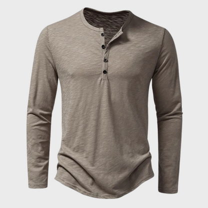 Heren Henley Shirt met Lange Mouwen – Einar