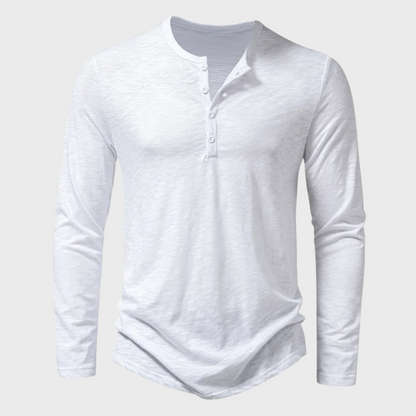 Heren Henley Shirt met Lange Mouwen – Einar