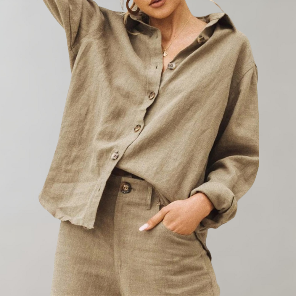 Casual Damesblouse met Knoopsluiting – Noëlle