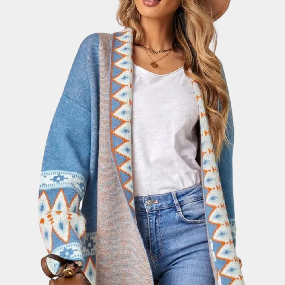 Dames Boho Brei Cardigan van zachte materialen – Selina