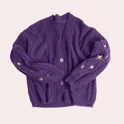 Gebreid Damesvest met Aardbei-Details – Poppy