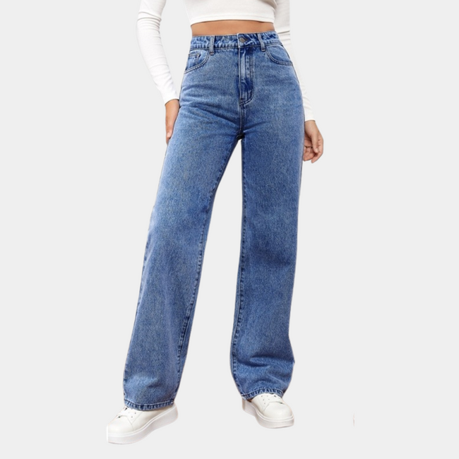High Waist Baggy Dames Jeans – Elara