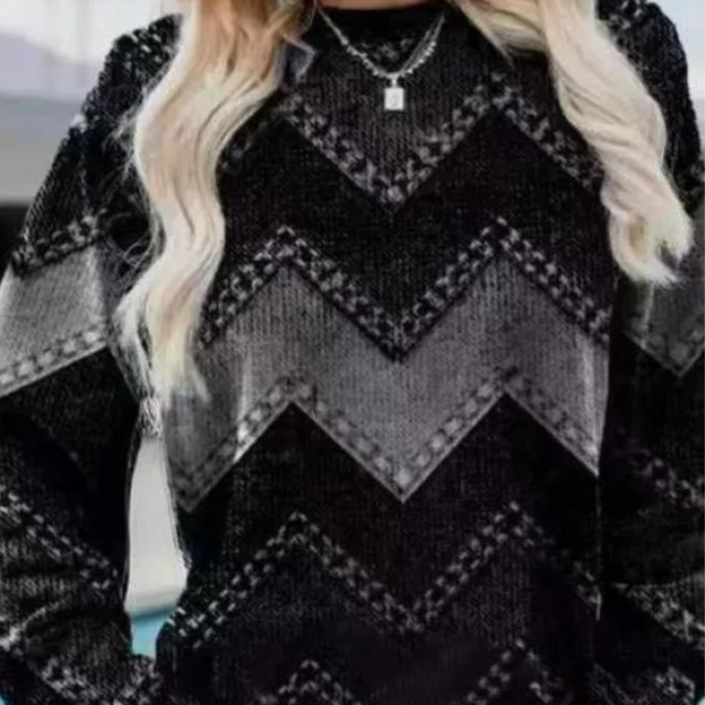 Gebreide Damestrui met Chevronpatroon – Ylva