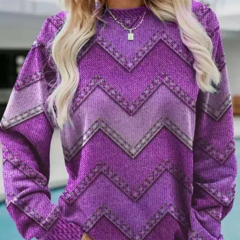 Gebreide Damestrui met Chevronpatroon – Ylva