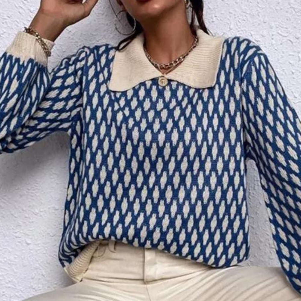 Gebreide Damestrui met Kraag – Solveig