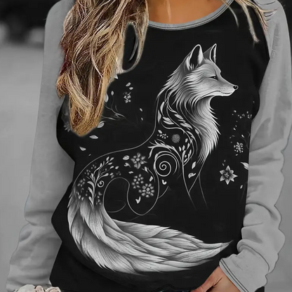 Dames Sweatshirt met Vossenprint – Nora