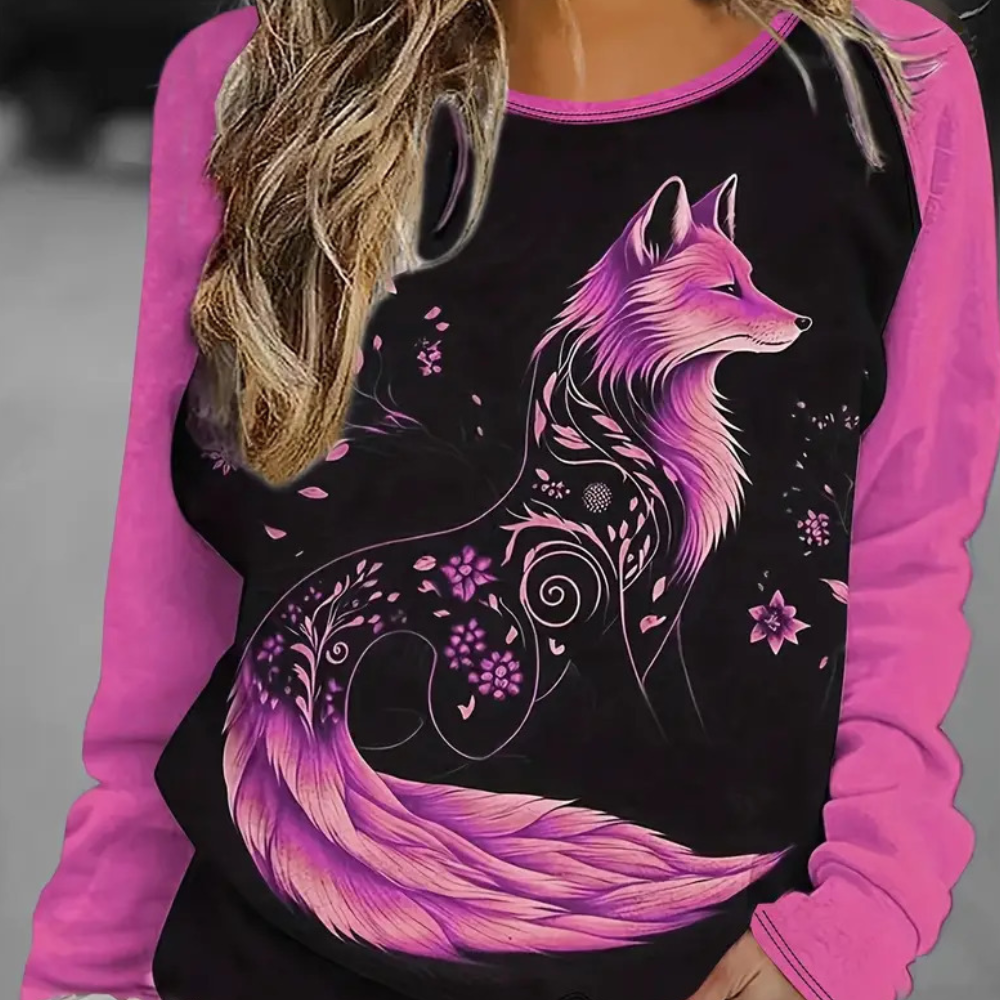 Dames Sweatshirt met Vossenprint – Nora