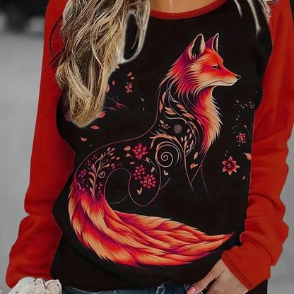 Dames Sweatshirt met Vossenprint – Nora