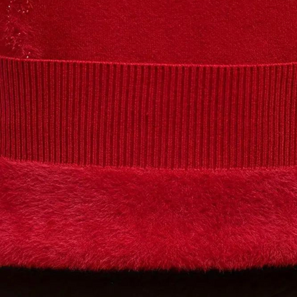 Gebreide Damestrui met Bloemenpatroon en Hoge Kraag – Alfhild