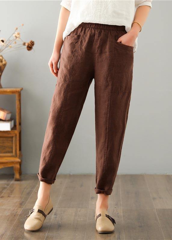 Dames zomerbroek van linnen-katoenmengsel met elastische tailleband – Clara