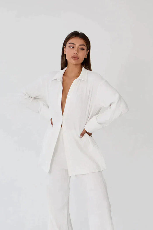 Luchtige tweedelige zomeroutfit van linnen – Geneve
