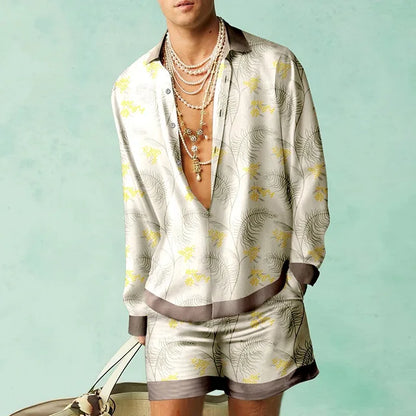 Trendy Heren Hawaii Set met Zijde Look - Fabio
