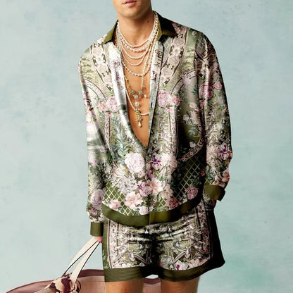 Trendy Heren Hawaii Set met Zijde Look - Fabio
