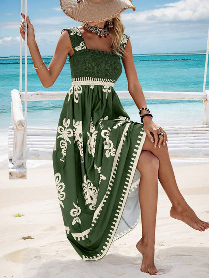 Trendy zomerjurk met een vrouwelijke silhoutte en wikkelontwerp – Sascha