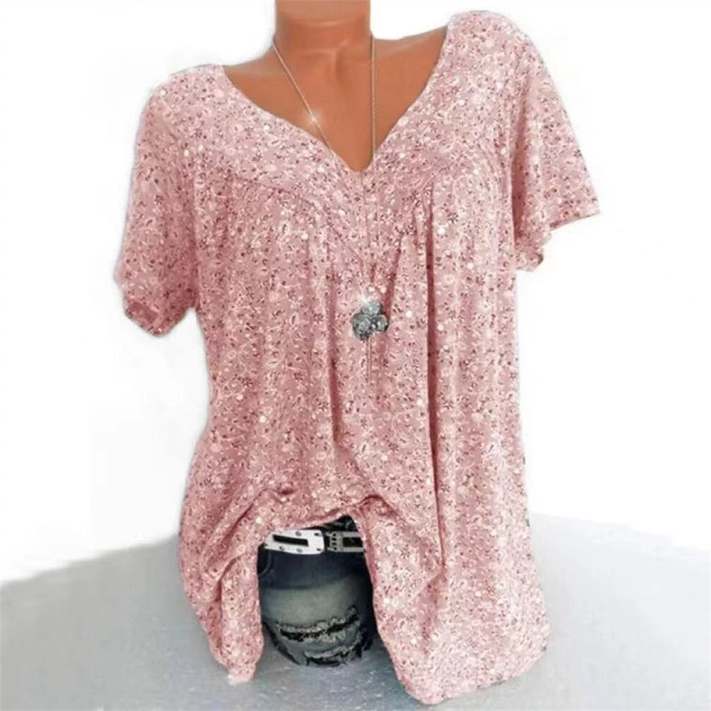 Dames Boho Zomerblouse met Bloemenprint - Celeste
