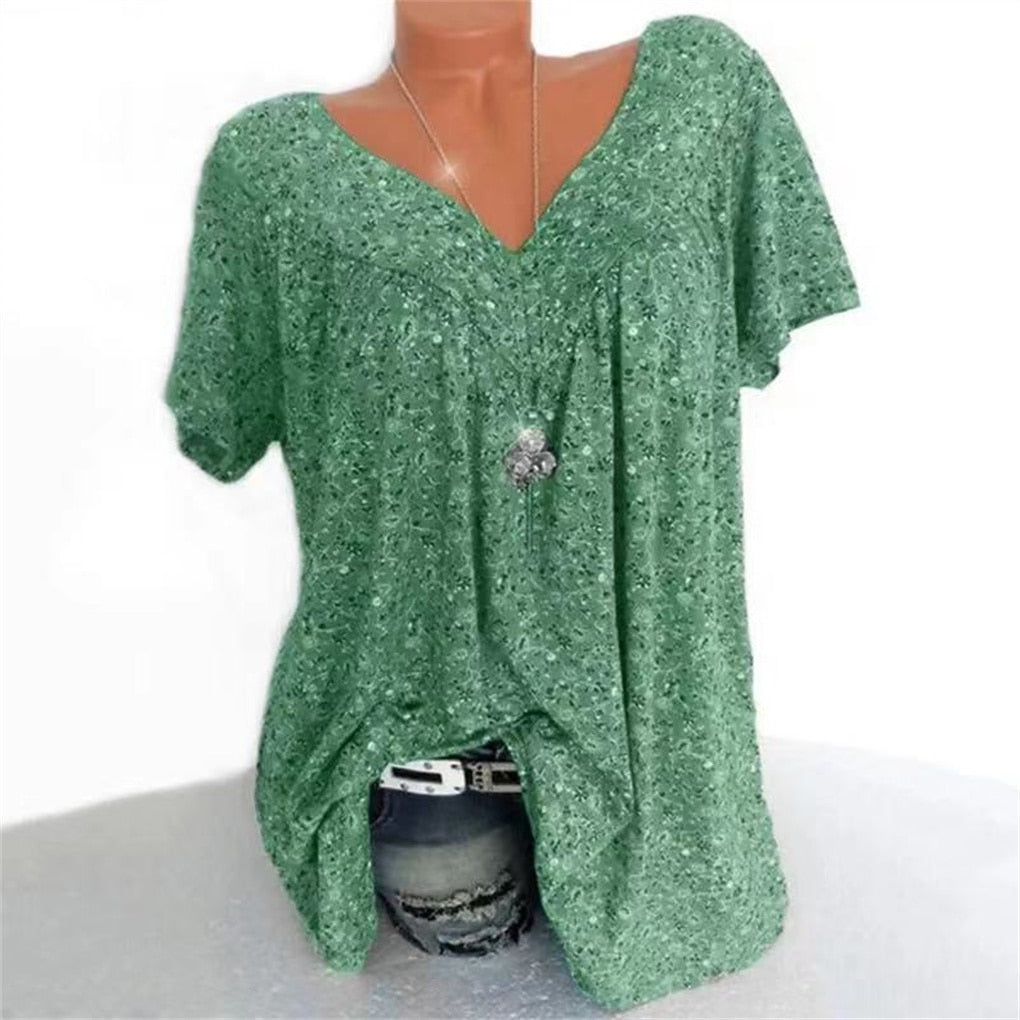 Dames Boho Zomerblouse met Bloemenprint - Celeste