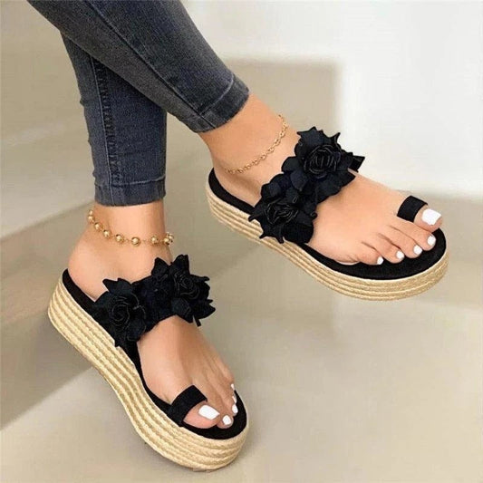 Comfortabele dames orthopedische zomerschoenen met bloemenpatroon - Linora