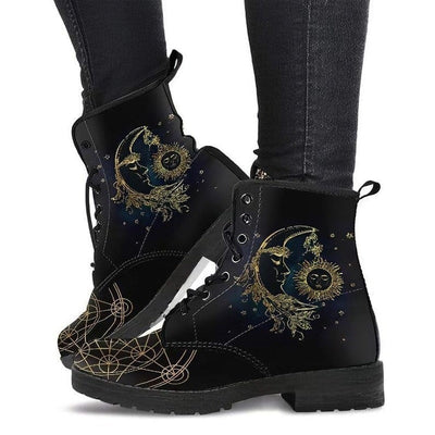 Dames Enkelboots met Herfstblad- en Maanmotief - Selene