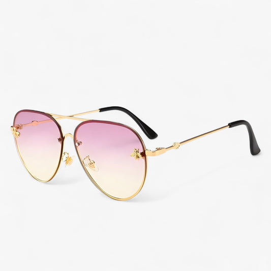Vintage Piloten Zonnebril met Bijendetail – Halcyon