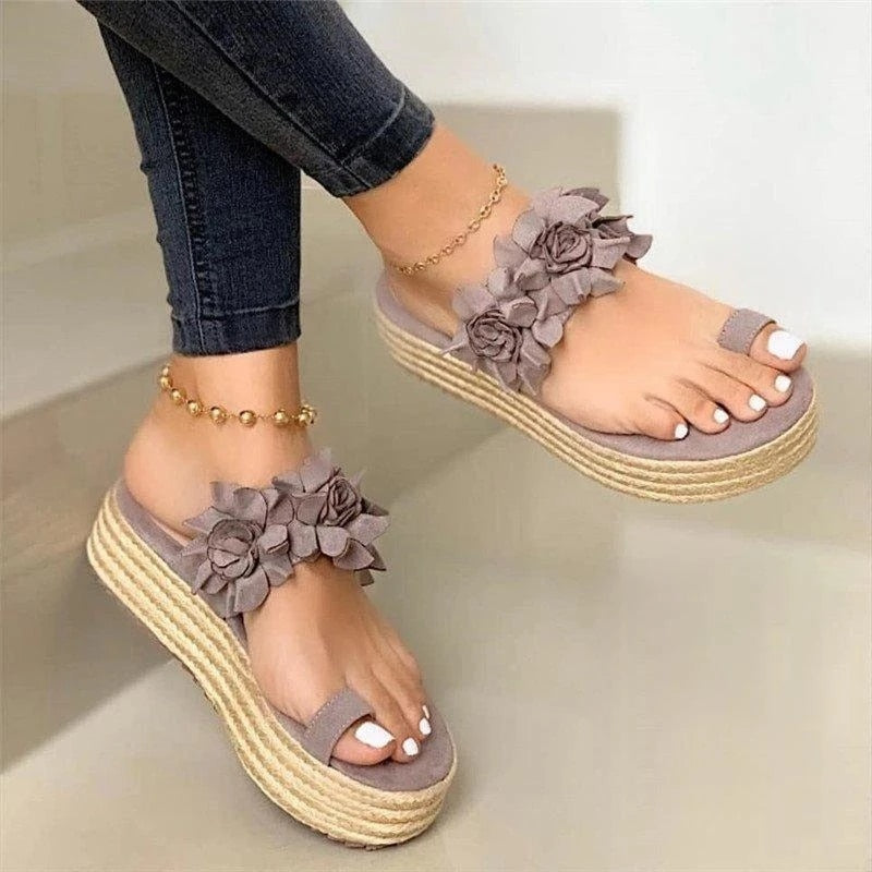 Comfortabele dames orthopedische zomerschoenen met bloemenpatroon - Linora