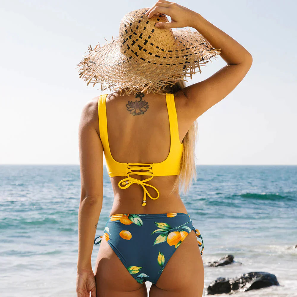 Trendy wikkelbikini met bloemenpatroon – Lucille