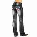 Dames Bootcut Jeans met Vlag Details – Madison