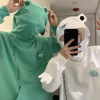 Uniseks Hoodie met Kikkerontwerp – Froggy