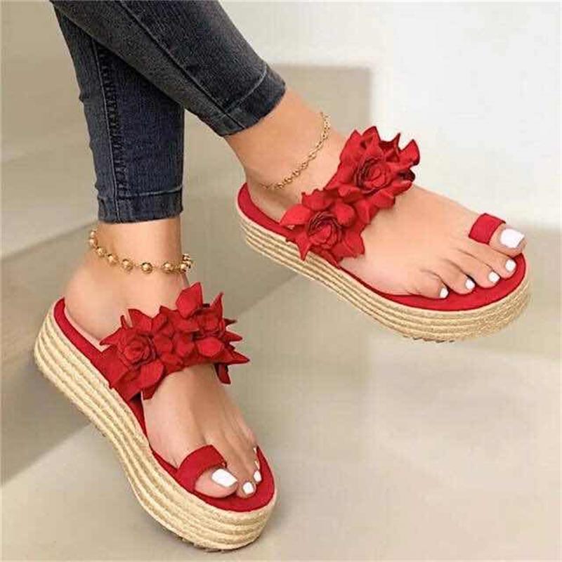 Comfortabele dames orthopedische zomerschoenen met bloemenpatroon - Linora
