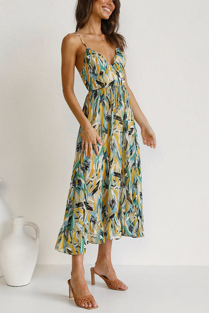 Luchtige maxi zomerjurk met taille-snede – Mira
