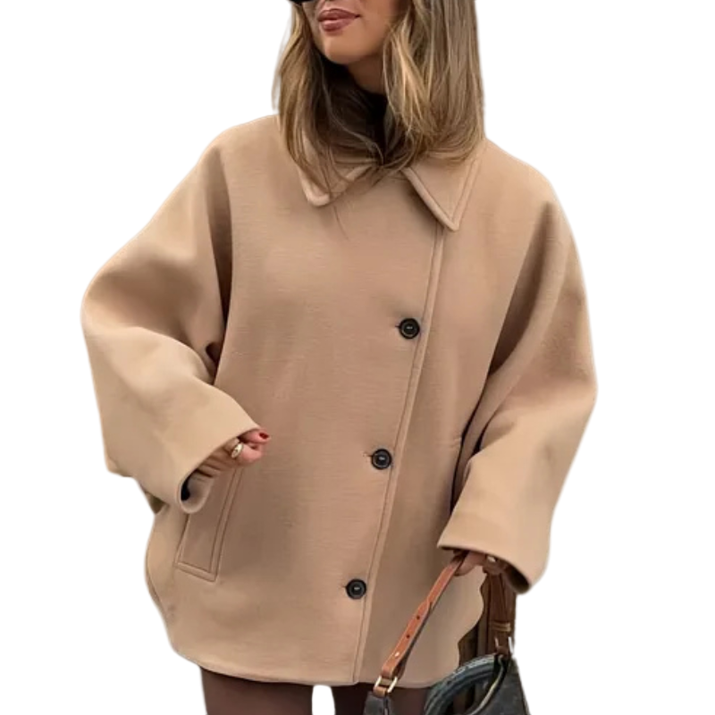 Dames tussenjas in oversized look met knoopsluiting – Selina