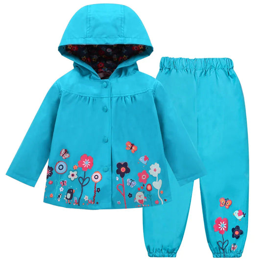 Kinder Regenpak water- & winddicht met capuchon en broek – Liora