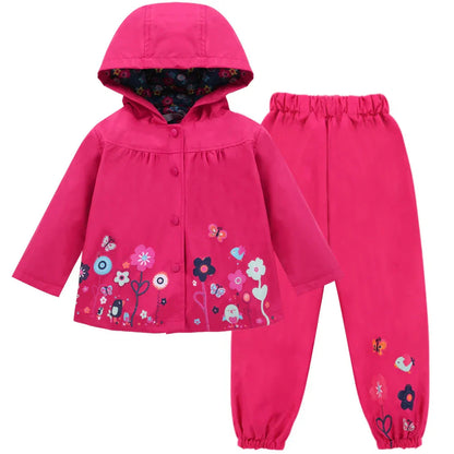 Kinder Regenpak water- & winddicht met capuchon en broek – Liora