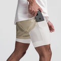 Trendy sportshorts met ademend materiaal en zijzak - Marky