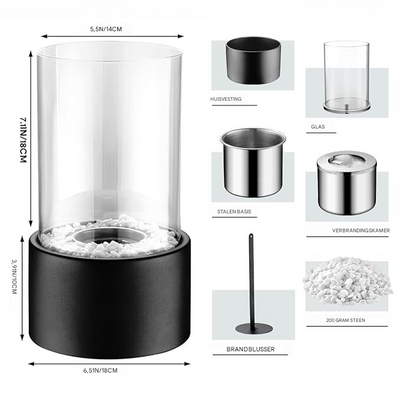 Klassieke Olie Lamp met Open Vlam - Lumora