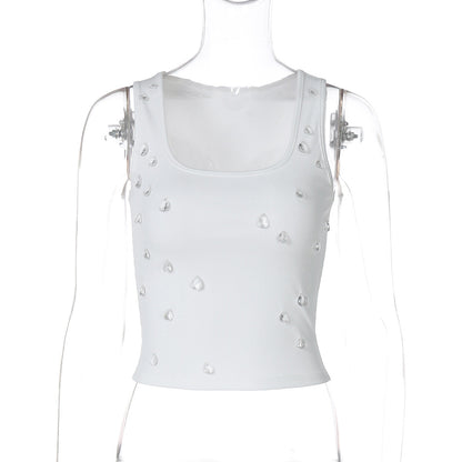 Trendy dames crop-top met versierd detail en figuuraccentuerende snit - Liora