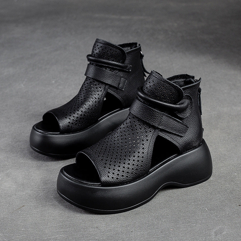 Orthopedische leren sandalen dames met schokabsorberende zool - Meike