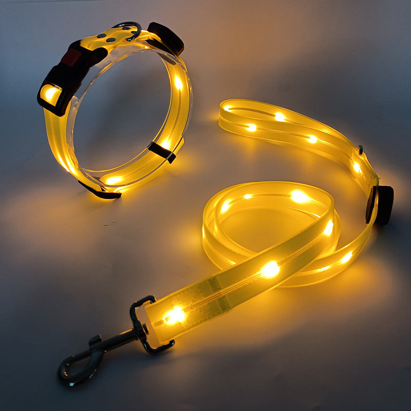 Lichtgevende LED Honden Halsband met Riem - NightBright