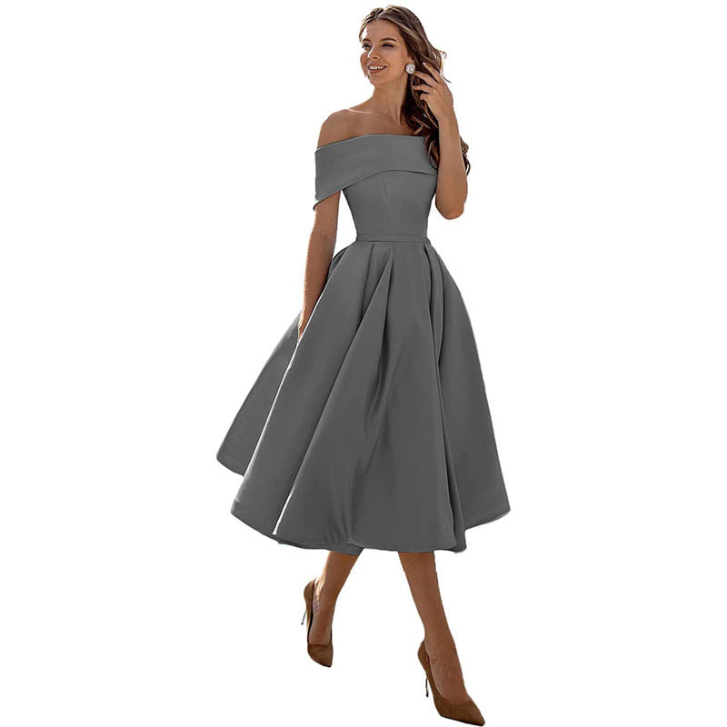 Schouderloos & Bodycon Satijnen Partyjurk - Mirella