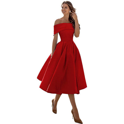 Schouderloos & Bodycon Satijnen Partyjurk - Mirella