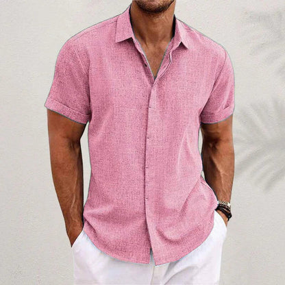 Luchtig herenlinnen shirt met korte mouwen - Matteo