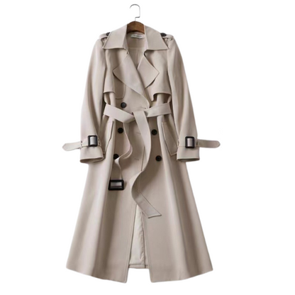 Trendy Dames Trenchcoat met Dubbele Knopen - Celina