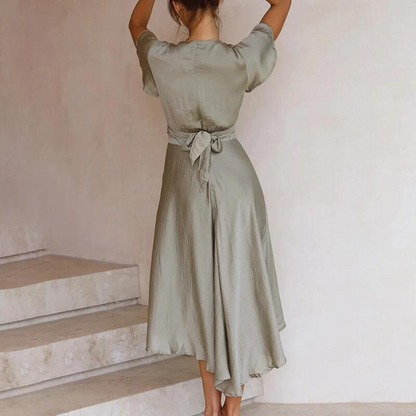 Lichtgewicht zomer midi jurk met V-hals – Lina