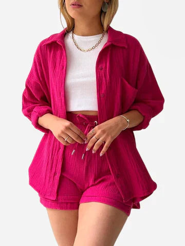 Ademend katoen co-ord-set voor dames – Maris