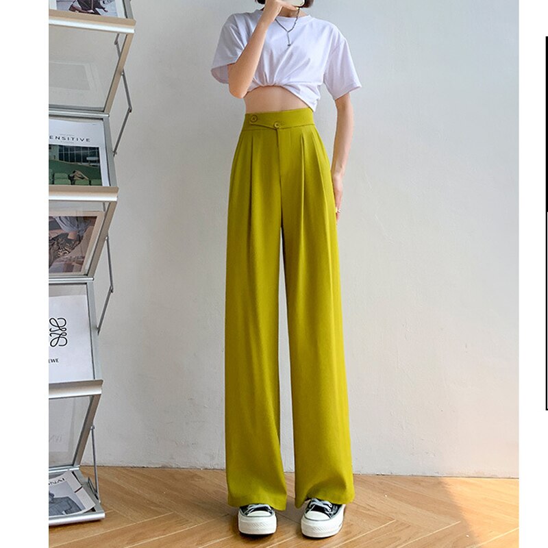Casual Hoge Taille Damesbroek met Wijde Pijpen - Emilia
