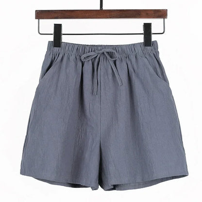 Luchtige Linnen Damesshorts met Hoge Taille en Sportieve Pasvorm – Fenja