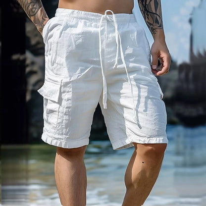 Luchtige Linnen Herenshorts met Wijde Pijpen en Koordsluiting - Silas