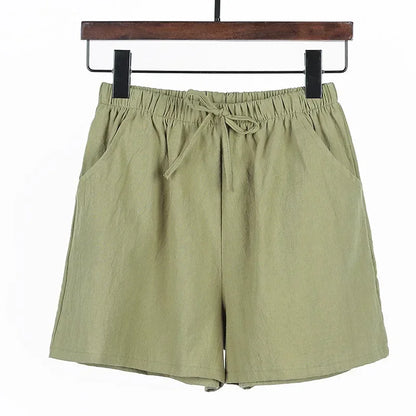 Luchtige Linnen Damesshorts met Hoge Taille en Sportieve Pasvorm – Fenja