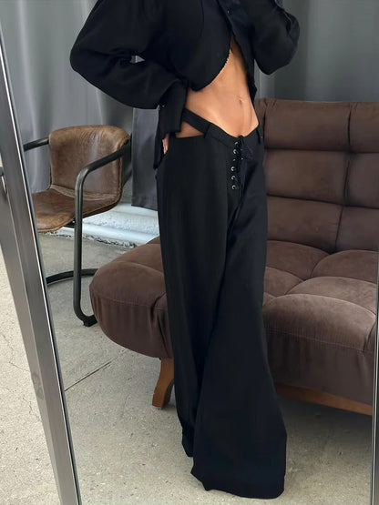 Luchtige & Stijlvolle Tweedelige Linnen Damessetmet Lange Mouwen Shirt en Broek – Nayela