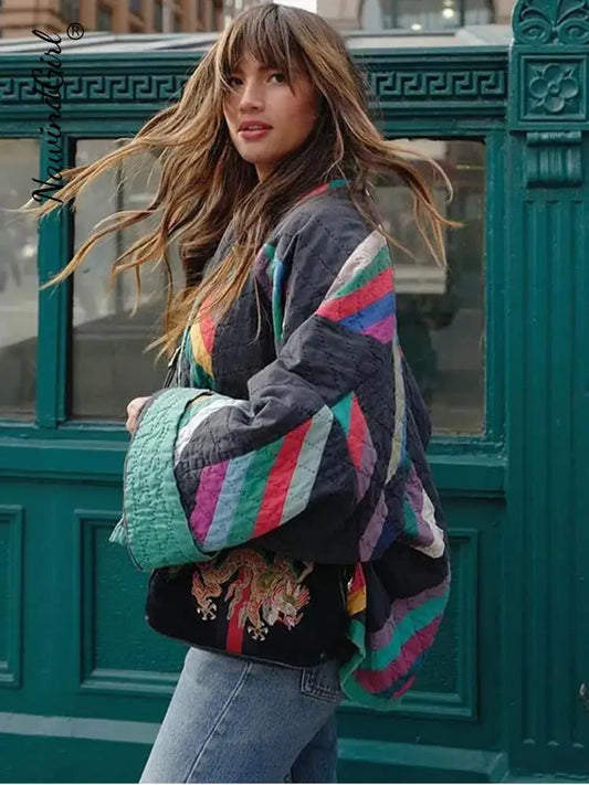 Gestreepte Damesjas voor de Herfst – Amélie