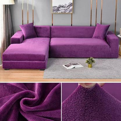 Stretch Fluwelen Bankhoes met Luxe Afwerking – Sofina